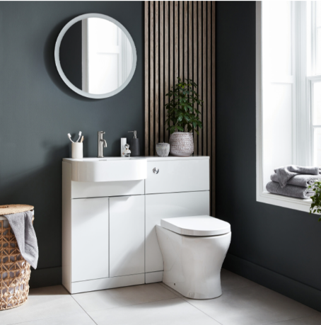 Kartell K-VIT Fusion P-Shaped 1010mm 2 Door Furniture Pack Gloss White, Left Hand (FU500DO-WT - FUS1010LH FU500WC-WT - ACC001N)