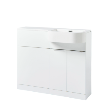 Kartell K-VIT Fusion P-Shaped 1010mm 2 Door Furniture Pack Gloss White, Right Hand (FU500DO-WT - FUS1010RH FU500WC-WT - ACC001N)