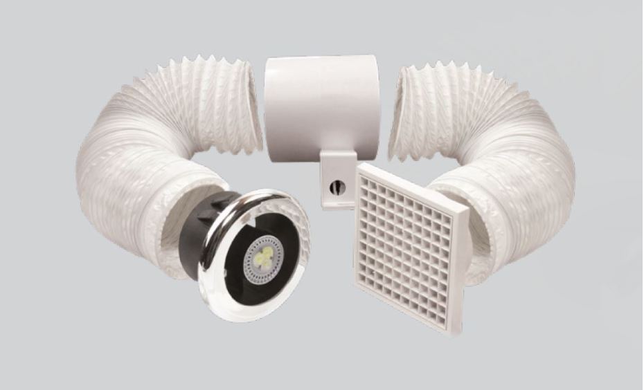 AKW Shower LED Light With Fan, 3 Bezels, Silavent SPV802ETLED (15SL01)