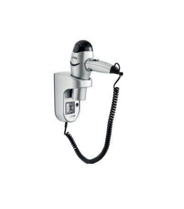Inda Hotellerie Hairdryer 28x45hx30cm IPX0 Wall mounted - Silver/Black (AV054YSN)