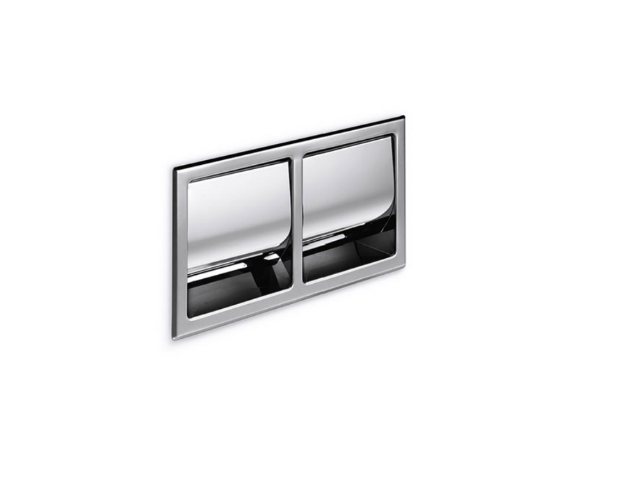 Inda Hotellerie Recessed Double Toilet roll holder 30x16hx7cm - Chrome (A8029DAL)