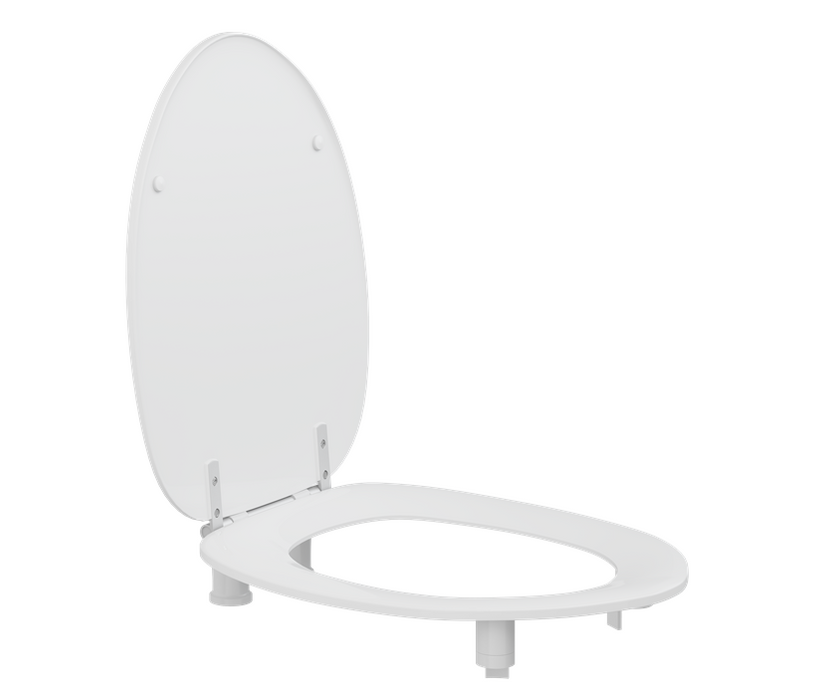 Pressalit Toilet Seat Dania With Cover, 2" Raised White (R43000)