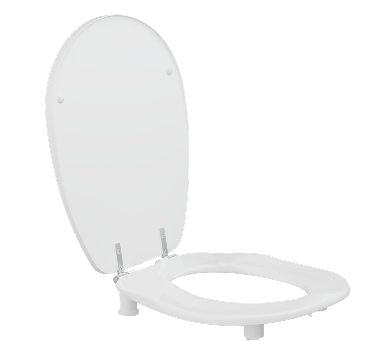 Pressalit Toilet Seat Ergosit With Cover, 50mm Raised White (R20000)