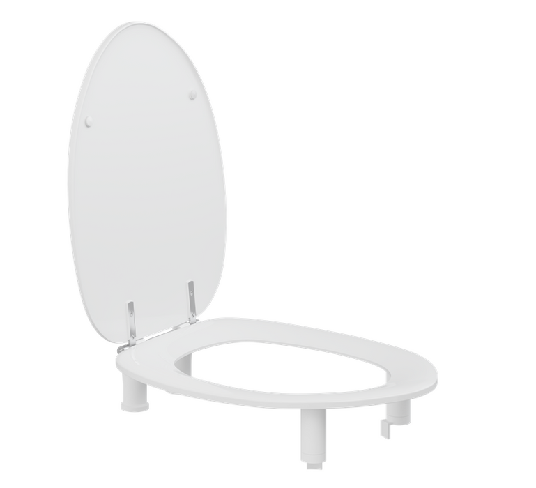 Pressalit Toilet Seat Dania With Cover, 100 mm Raised Incl. Splash Guard White (R34000)
