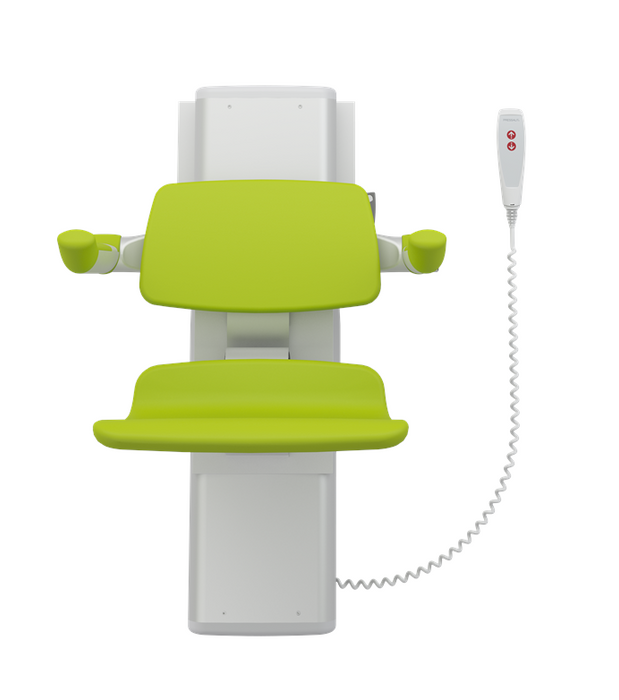 Pressalit PLUS Shower Seat 450, Electrically Height Adjustable And Manually Sideways Adjustable Lime Green (R7664277)