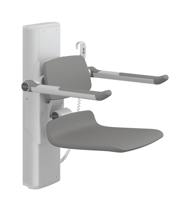 Pressalit PLUS Shower Seat 450, Electrically Height Adjustable Anthracite Grey (R7634112)