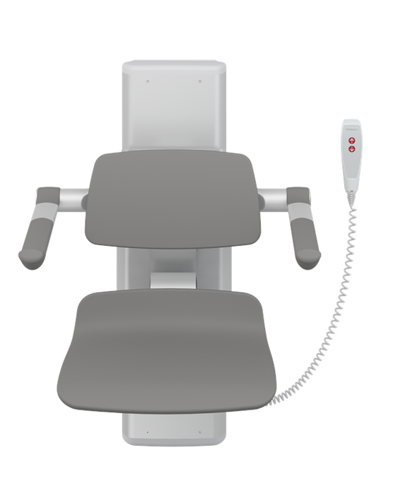 Pressalit PLUS Shower Seat 450, Electrically Height Adjustable Anthracite Grey (R7634112)