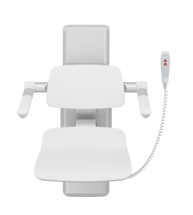 Pressalit PLUS Shower Seat 450, Electrically Height Adjustable White (R7634000)