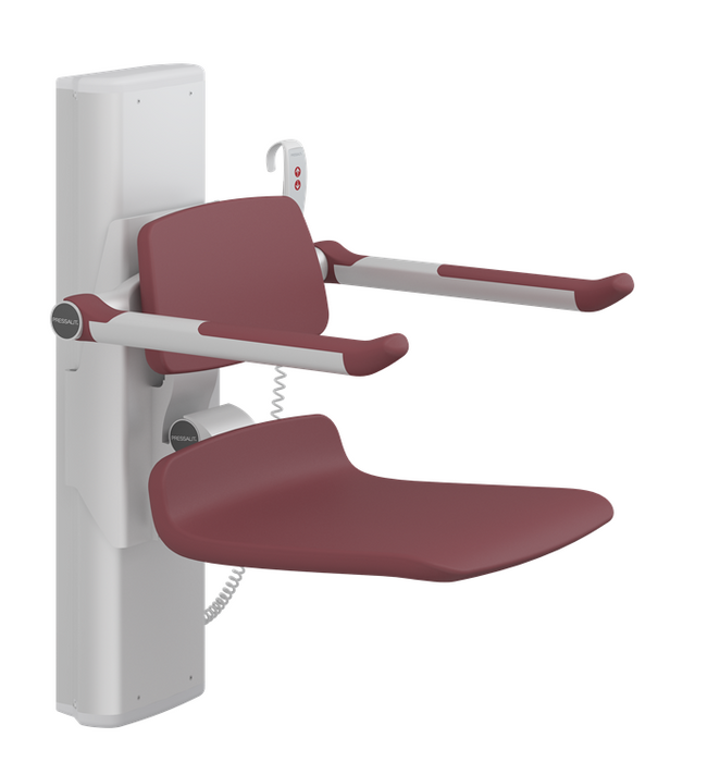 Pressalit PLUS Shower Seat 450, Electrically Height Adjustable Red (R7634035)