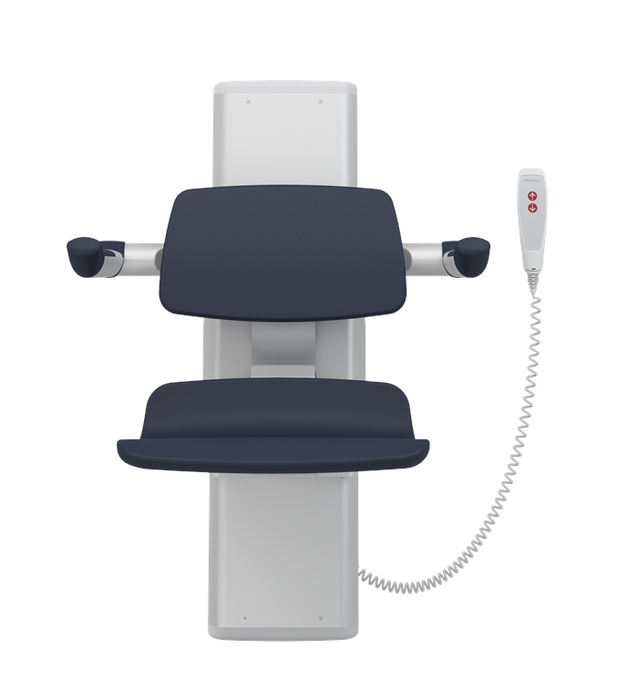 Pressalit PLUS Shower Seat 450, Electrically Height Adjustable Dark Blue (R7634108)
