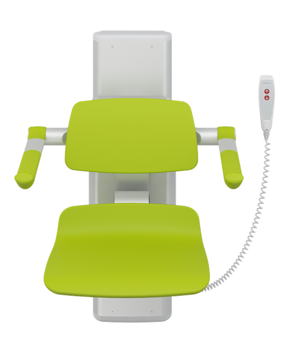 Pressalit PLUS Shower Seat 450, Electrically Height Adjustable Lime Green (R7634277)