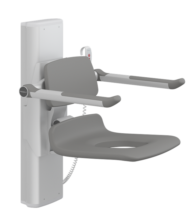 Pressalit PLUS Shower Seat 450 With Aperture, Electrically Height Adjustable Grey (R7635112)