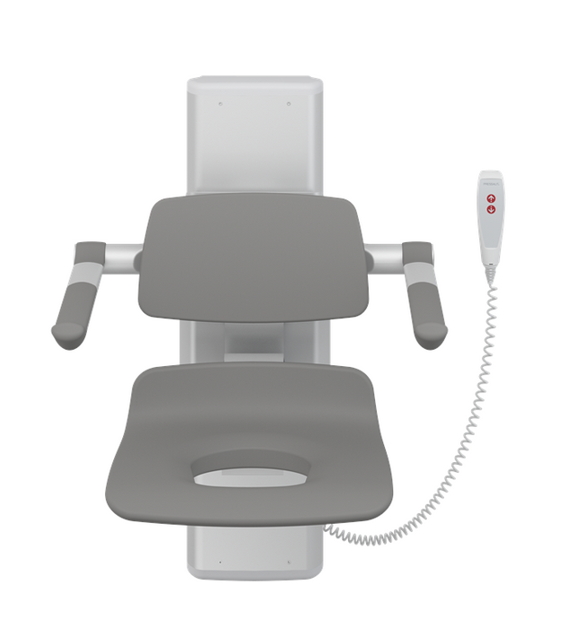 Pressalit PLUS Shower Seat 450 With Aperture, Electrically Height Adjustable Grey (R7635112)