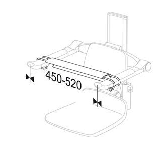 Pressalit PLUS Front Support, 450 - 520 mm Dark Blue (RT873108)