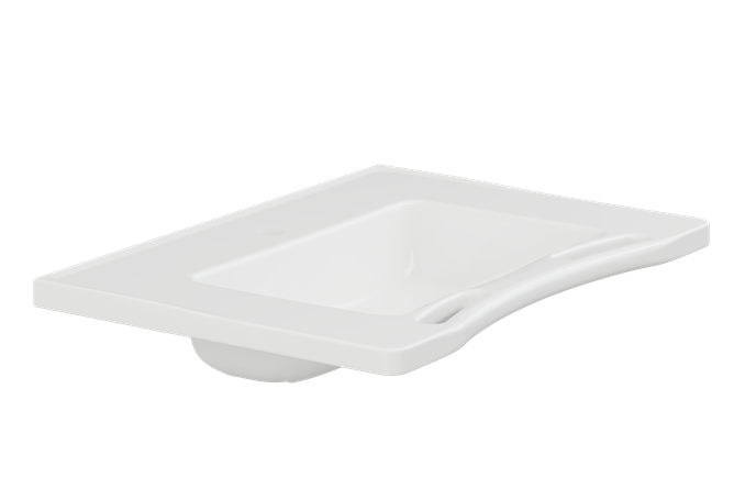 Pressalit MATRIX Medium Wash Basin Without Overflow, With Integrated Handrail 780x550mm White (R2121000)