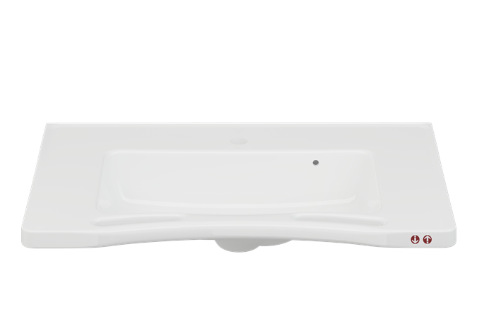 Pressalt MATRIX Medium Wash Basin With Overflow, For Powered Basin Unit Including Integrated Handrails And Operating Buttons White (R2122000)