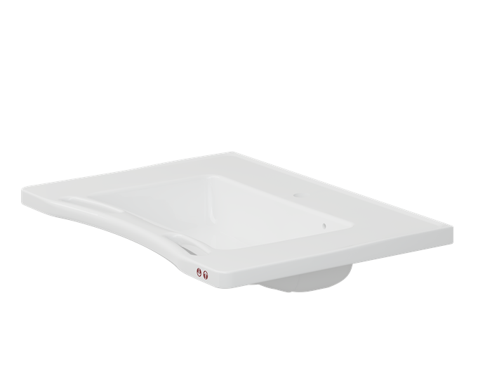 Pressalt MATRIX Medium Wash Basin With Overflow, For Powered Basin Unit Including Integrated Handrails And Operating Buttons White (R2122000)