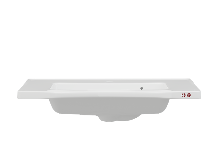 Pressalt MATRIX Medium Wash Basin With Overflow, For Powered Basin Unit Including Integrated Handrails And Operating Buttons White (R2122000)
