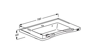 Pressalt MATRIX Medium Wash Basin With Overflow, For Powered Basin Unit Including Integrated Handrails And Operating Buttons White (R2122000)