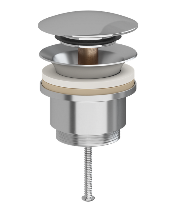 Pressalit Drain Fitting, Pop-Up-Plug Silver (LA1321)