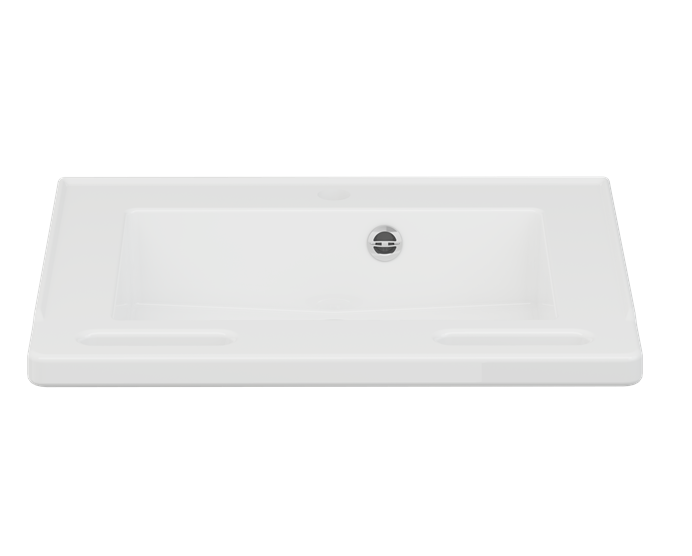 Pressalit MATRIX Small Wash Basin With Overflow And Integrated Handrail 600x490mm, White (R2020000)