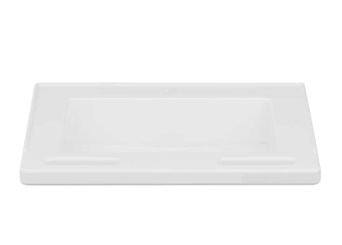 Pressalit MATRIX Small Wash Basin Without Overflow, Including Integrated Handrail 600x490mm White (R2021000)