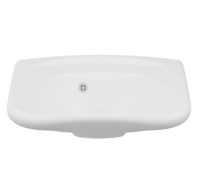 Pressalit MATRIX Curve Ergonomic Wash Basin With Overflow And Overflow Kit 600x490mm White (R2050000)