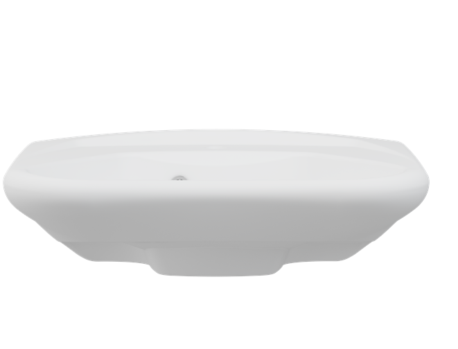 Pressalit MATRIX Curve Ergonomic Wash Basin With Overflow And Overflow Kit 600x490mm White (R2050000)