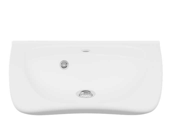 Pressalit MATRIX Curve II Ergonomic Wash Basin With Tap Hole And Overflow 600x487mm White (R2052000)