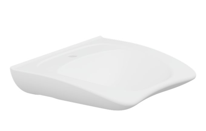 Pressalit MATRIX Curve II Ergonomic Wash Basin With Tap Hole, Without Overflow White 600x487mm(R2053000)