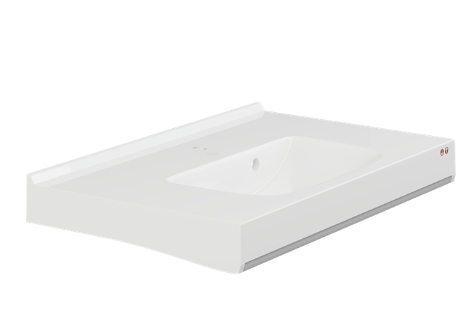 Pressalit MATRIX Square Vanity Wash Basin 900x550mm With Overflow, Overflow Kit And Button For Height Adjustment White (R2170000)