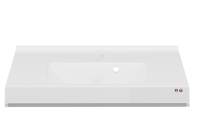 Pressalit MATRIX Square Vanity Wash Basin 900x550mm With Overflow, Overflow Kit And Button For Height Adjustment White (R2170000)