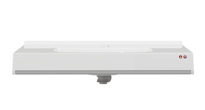 Pressalit MATRIX Square Vanity Wash Basin 900x550mm With Overflow, Overflow Kit And Button For Height Adjustment White (R2170000)