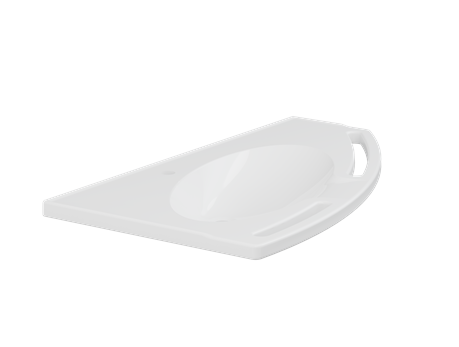 Pressalit MATRIX Angle Wash Basin Without Overflow, With Integrated Handles, Right-Facing 1000x571mm White (R2041000)
