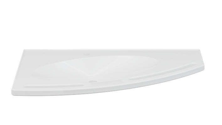 Pressalit MATRIX Angle Wash Basin Without Overflow, With Integrated Handles, Right-Facing 1000x571mm White (R2041000)