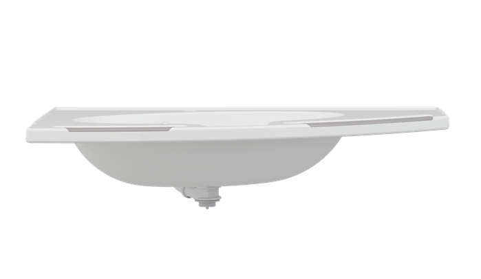 Pressalit MATRIX Angle Deep Wash Basin With Overflow 1000x571mm, With Integrated Handrails, Right-Facing White (R2140112000)