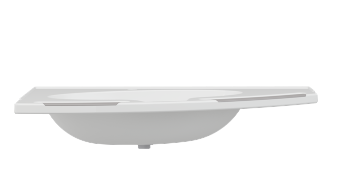 Pressalit MATRIX Angle Deep Wash Basin Without Overflow 1000x571mm, With Integrated Handrails, Right-Facing White (R2141112000)