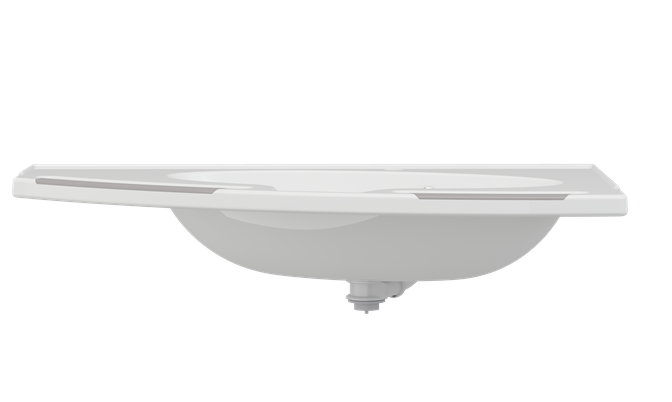 Pressalit MATRIX Angle Deep Wash Basin With Overflow 1000x571mm, With Integrated Handrails, Left-Facing White (R2142112000)