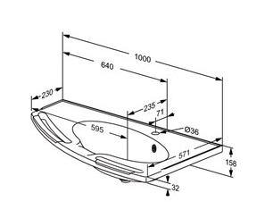 Pressalit MATRIX Angle Deep Wash Basin With Overflow 1000x571mm, With Integrated Handrails, Left-Facing White (R2142112000)