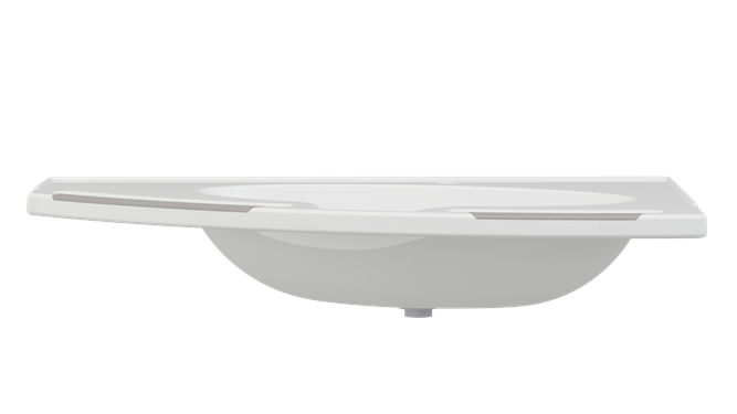Pressalit MATRIX Angle Deep Wash Basin Without Overflow 1000x571mm, With Integrated Handrails, Left-Facing White (R2143112000)