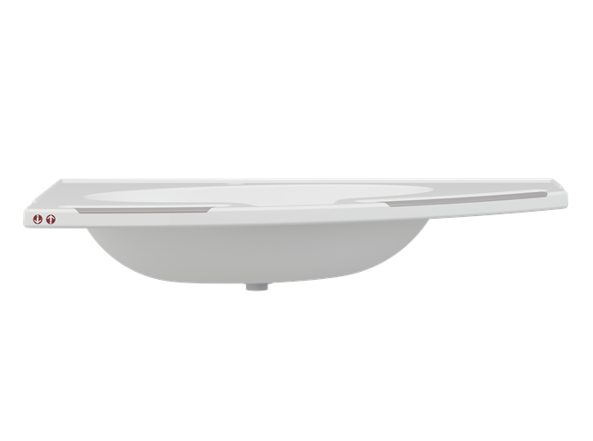 Pressalit MATRIX Angle Deep Wash Basin Without Overflow 1000x571mm, With Integrated Handrails, Right-Facing, For Powered Basin Units White (R2151112000)