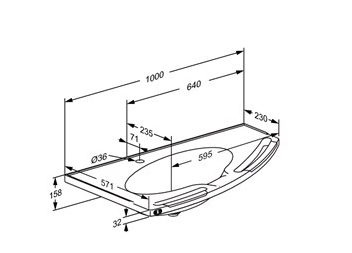 Pressalit MATRIX Angle Deep Wash Basin Without Overflow 1000x571mm, With Integrated Handrails, Right-Facing, For Powered Basin Units White (R2151112000)