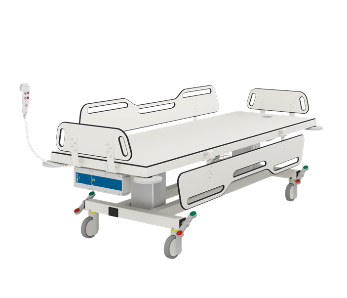 Pressalit MSCT 1 Shower Change Trolley 2190mm, Electrically Height Adjustable White (R9454721000)