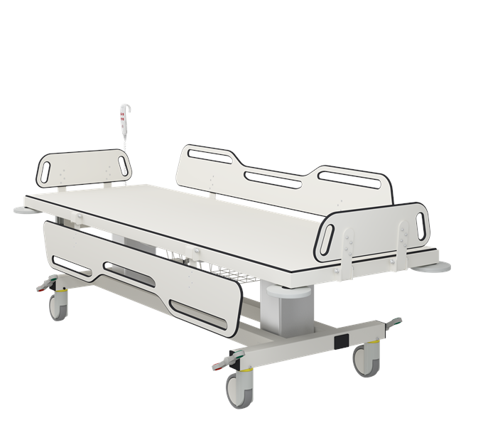 Pressalit MSCT 1 Shower Change Trolley 2190mm, Electrically Height Adjustable White (R9454721000)