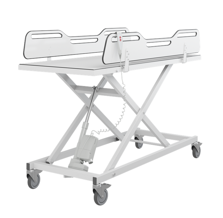Pressalit MCT 3 Change Trolley 1700mm, Electrically Height Adjustable White (R9652717000)