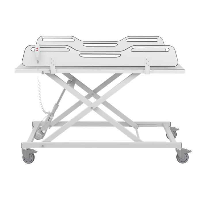 Pressalit MCT 3 Change Trolley 1700mm, Electrically Height Adjustable White (R9652717000)