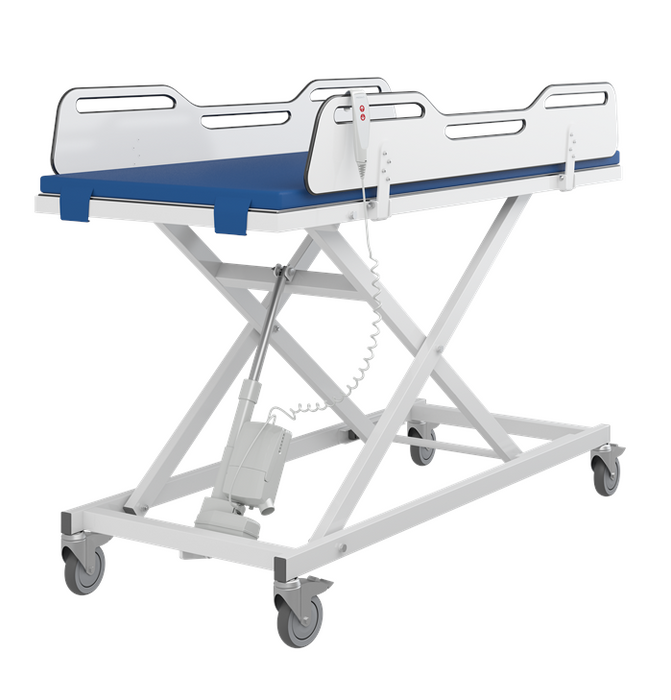 Pressalit MCT 3 Change Trolley 1700mm, Electrically Height Adjustable White (R9652717000)