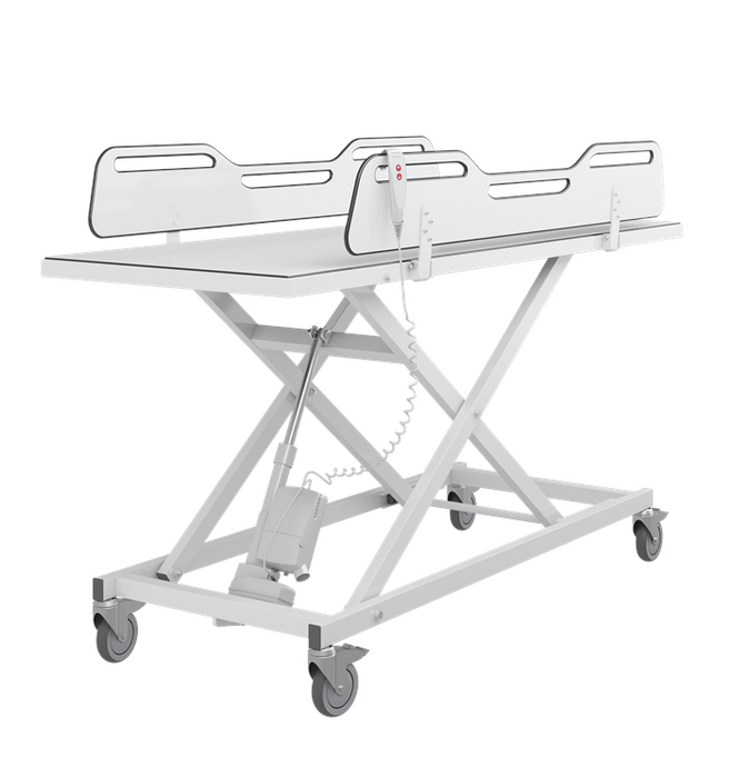 Pressalit MCT 3 Change Trolley 1900mm, Electrically Height Adjustable White (R9652719000)