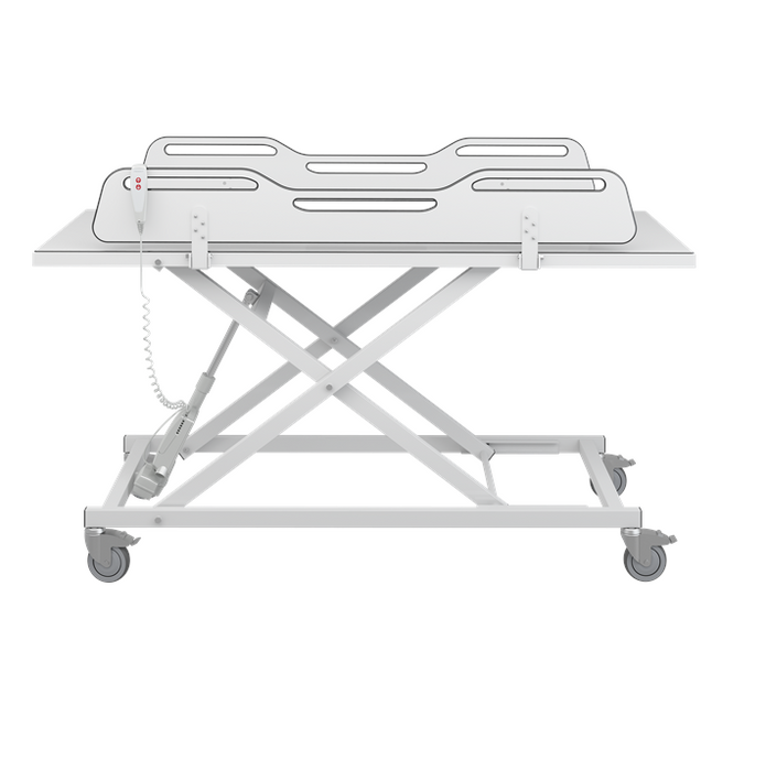 Pressalit MCT 3 Change Trolley 1900mm, Electrically Height Adjustable White (R9652719000)