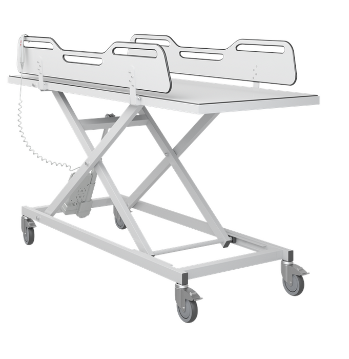 Pressalit MCT 3 Change Trolley 1900mm, Electrically Height Adjustable White (R9652719000)